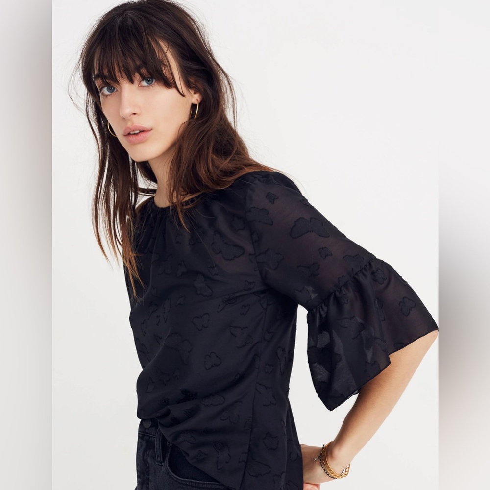 Madewell Butterfly Jacquard Blouse - XS